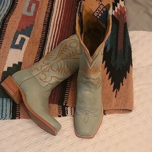Stylish Hyer Leawood Green "Robins Egg" Western Boots Size 11